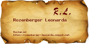 Rozenberger Leonarda névjegykártya